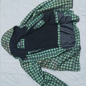 Pipeline Green and Brown Checkered Men's Jacket size Medium